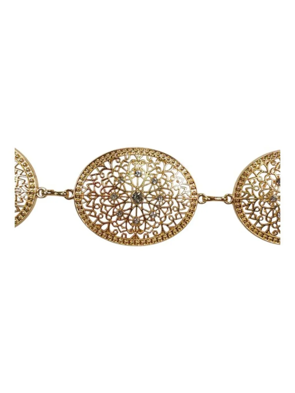 Gold Chain Belt With Ornate Medallions S/M By True Love Accessories 45